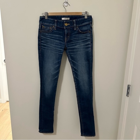 Moussy japanese denim Rebirth stretch skinny jeans in blue size 27 - Picture 6 of 11